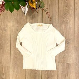 Sweater blouse white 3/4 sleeve